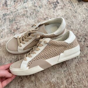 Dolce vita sneakers tan suede perforated 7.5 mesh